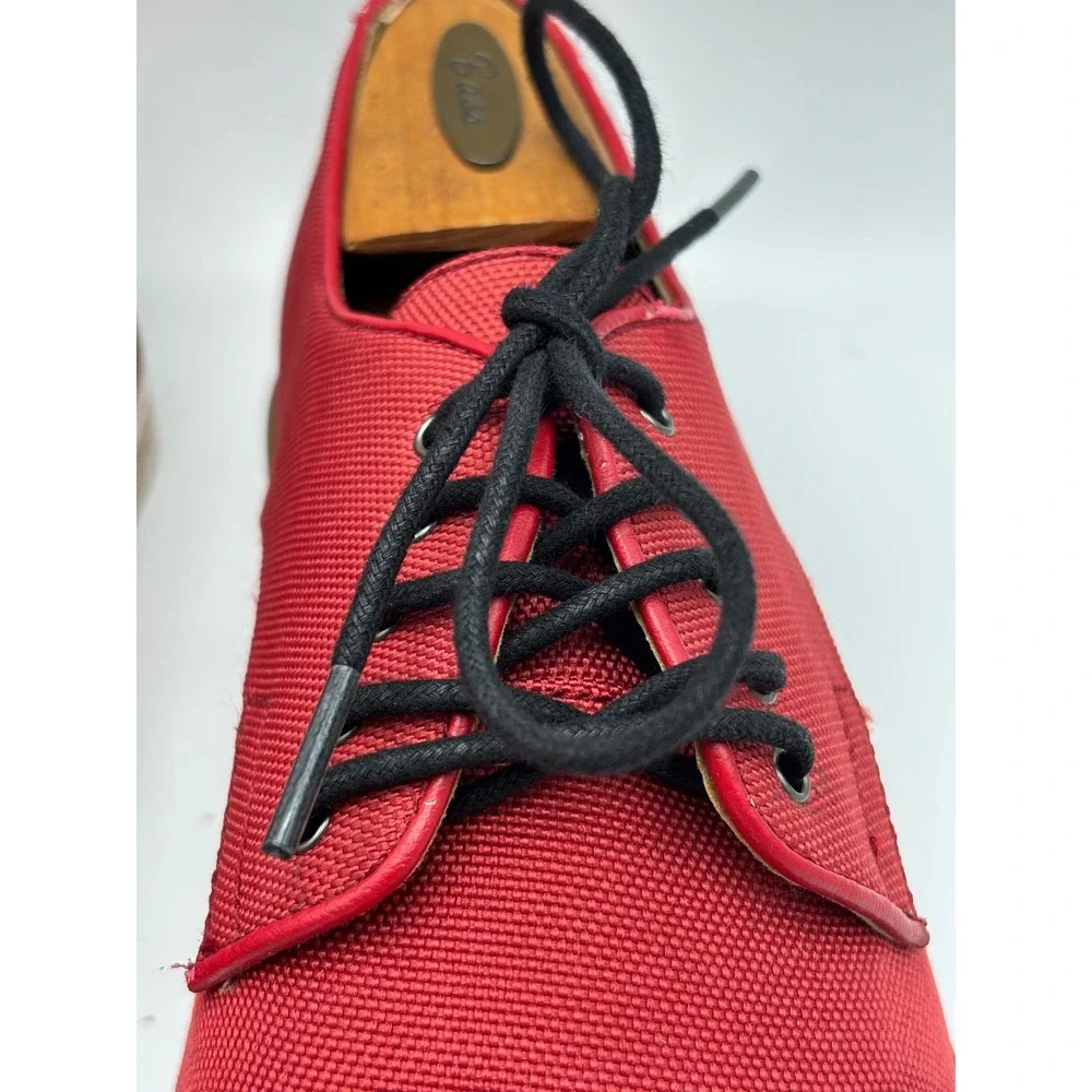 Calvin Klein Mens Red Canvas Derby Lace Up Oxford Shoes 71CLRSZ95 Size 9.5